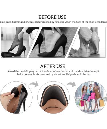 Makryn Heel Grips for Men & Women | Self-Adhesive Heel Pads for Loose Shoes - Perfect Cushioning & Comfort (Black) - Buy Online on GoSupps.com
