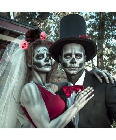 IYOU Halloween Skull Headbands Flower Black Veil Hair Band Bloody Print Cosplay Dress Up Carnival Hair Hoop Accessories for Women and Girls - Buy Online on GoSupps.com