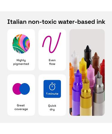 Artistro Paint Pens Set of 12 Acrylic Markers - For Rock, Stone, Ceramic, Glass, Wood, Canvas - Extra-Fine Tip - Buy Online on GoSupps.com
