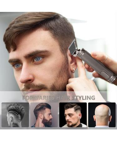 URAQT Cordless Hair Clippers for Men - Electric Beard Trimmer and Precision T-Blade Shaver Kit with Guide Combs - Silver - Buy Online on GoSupps.com