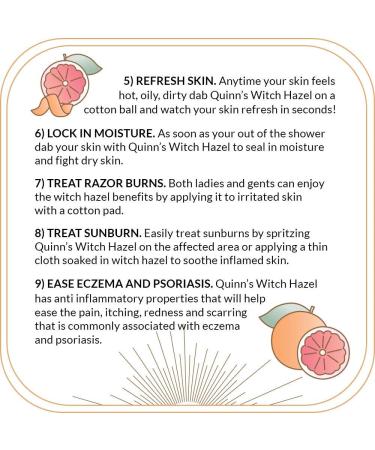 Quinn's Alcohol-Free Witch Hazel with Aloe Vera 16oz (Pink Grapefruit & Orange Rind) - Gentle Toner & Skin Soother - Buy Online on GoSupps.com