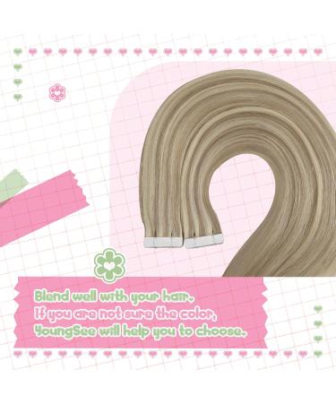 Youngsee Real Hair Extensions - 50cm Invisible Tape Extensions - Brown & Blonde - Smooth Recovery - 50g #p8a/60 - Buy Online on GoSupps.com