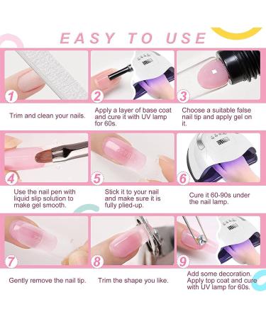 8 Colors Poly Nails Extension Gel | Clear White Pink Poly Nail Gel | Poly Nail Gel Kit Builder | Nail Extension Gel Kit | Multi-Color Set | French Manicure Set - Buy Online on GoSupps.com