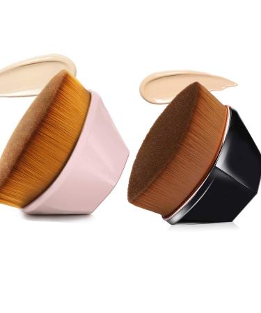 Flat Top Foundation Brush No Trace High Density Flat Top Makeup Brush Cream or Flawless Powder Cosmetics Full Coverage Face & Body Brush