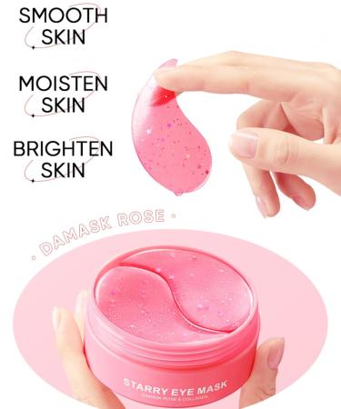 Rose Eye Mask - Under Eye Patches for Dark Circles & Puffy Eyes | 30 Pairs Collagen Gel Pads for Men & Women - Buy Online on GoSupps.com