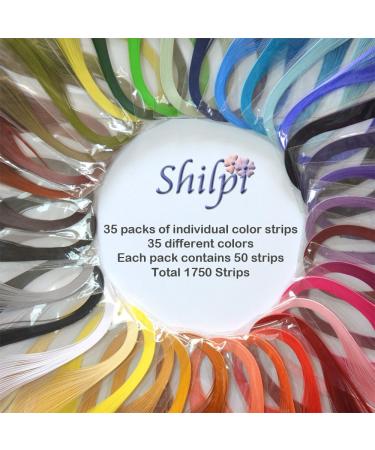 Shilpi Quilling Paper Set - 1750 Strips, 5mm, 35 Colors, 35 Packs - Buy Online on GoSupps.com