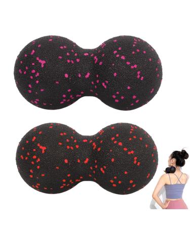 2 pieces back spine fascia ball peanut ball therapy hall massage balls suitable for relieving different sore muscles in arms for stretching the fascia (red black pink) white blue - Buy Online on GoSupps.com