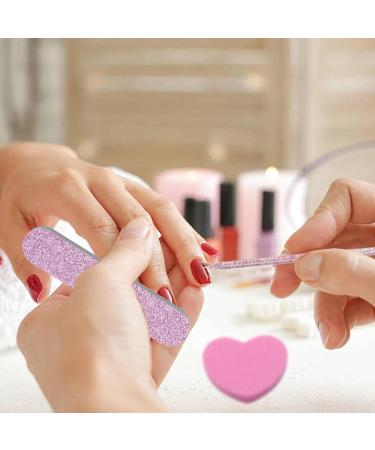 Vjeybv Nail File Buffer Block - Nail Buffer Files Double Sided Emery Board Manicure Tools with Heart-Shaped Buffer Cute Crystal Dot Drill Stick Polishing Shaping Sandpaper File for - Buy Online on GoSupps.com