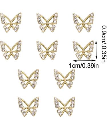 3D Nail Charm - Butterflies Shiny Supplies Char Manicure Jewelry Decorations For Crafts Decorations Clothes Shoes Gold - Buy Online on GoSupps.com