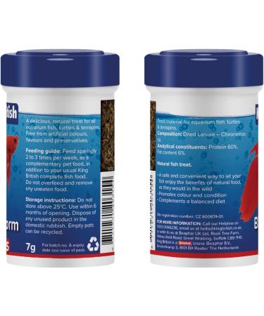 King British - Red Larvae for Fish and Turtles 7 g: Natural complementary food for aquarium fish and turtles. High protein content promotes color and development - Buy Online on GoSupps.com