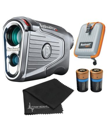 Bushnell PRO XE/X3 Advanced Laser Golf Rangefinder with Included Carrying Case, Carabiner, Lens Cloth, and Selected Wearable4U Bundle +Towel+CR2 PRO X3