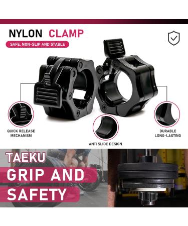 Buy Taeku Dumbbell Closures - Professional 2-Piece Barbell Clips & Quick Lock Clamps for Stronglift Training (30mm) - International Shipping Available - Buy Online on GoSupps.com