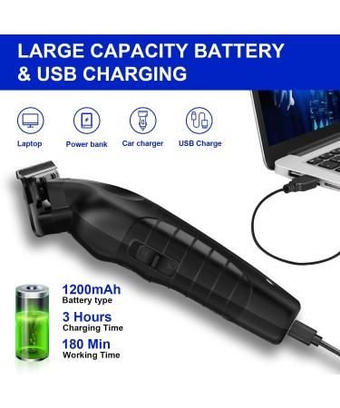 KEMEI Black Hair Clippers for Men - Cordless Professional Barber Clippers USB Rechargeable Wireless Haircut Clippers KM-2299 - Buy Online on GoSupps.com