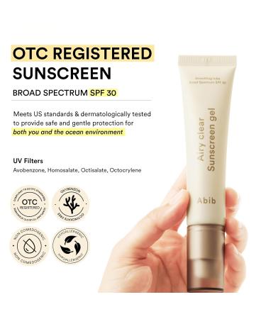 Abib Airy Clear Sunscreen Gel SPF30 1.01 fl.oz / 30 g (Semi- matte) | Korean Suncreen Suncare Sunblock No White cast Primer poreless Airy (Semi-matte) - Buy Online on GoSupps.com