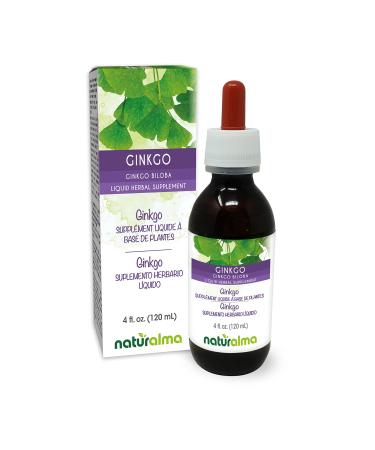 Naturalma Ginkgo (Ginkgo biloba) Leaf Alcohol-Free Tincture 4 fl oz Liquid Extract in Drops | Herbal Supplement | Vegan | Product of Italy Alcohol-free 4 Fl Oz (Pack of 1)