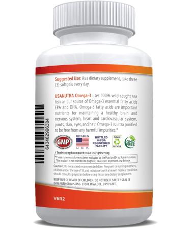 Omega 3 Fish Oil Supplement 3600mg with EPA and DHA for Women and Men Supports Joint Brain and Heart Health 120 Softgels 40 Day Supply - Buy Online on GoSupps.com