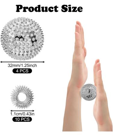 Buy Mhduyeg Hedgehog Ball Massage Set & Finger Rings for Stress Relief | Acupressure Balls for Circulation - International Shipping Available - Buy Online on GoSupps.com