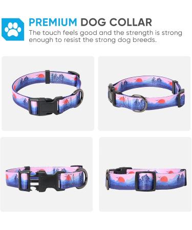 Heele Adjustable Dog Collar for Small & Medium Puppies - Comfort & Style in Purple Sunset (XS: 21.6-28cm) - Buy Online on GoSupps.com
