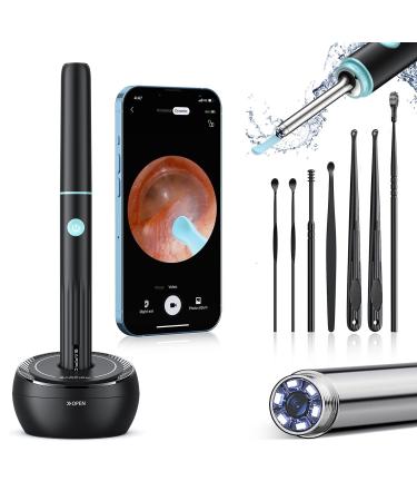 Ear Wax Removal, Ear Cleaner with Camera, Ear Wax Removal Tool with 1080p HD, Wireless Otoscope with Light, Ear Wax Removal Kit for iPhone, iPad, Android Phones Black