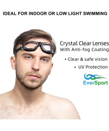 EverSport Pack of 2 Swim Goggles | Anti-Fog for Adults & Kids | Crystal Blue & Black - Buy Online on GoSupps.com