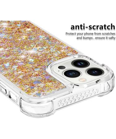 Tivenfezk Nadoli Glitter Treisand Case for iPhone 15 Pro - Silicone Shockproof Transparent TPU Bumper Liquid Quicksand Design Gold Edition - Buy Online on GoSupps.com