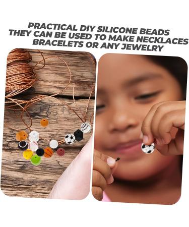 TEHAUX 528 Pcs Silicone Bead Kit - DIY Baby Toy Football Keychain, Amulet Necklace, Volleyball Beads - Hexagon & Round Silicone Teething Beads - Loose Beads Set as Shown - Buy Online on GoSupps.com