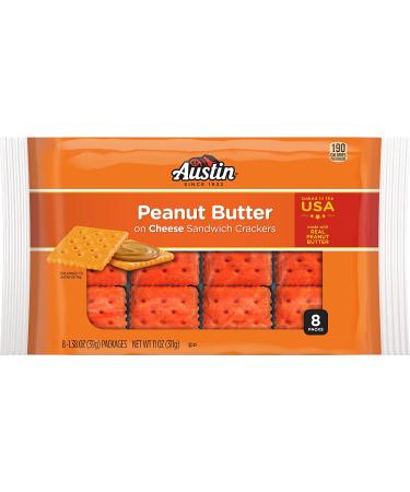 Austin Sandwich Crackers - Peanut Butter on Cheese - 11oz Tray (8 Packs) | Perfect Single Serve Snack for Office and Kids - Buy Online on GoSupps.com