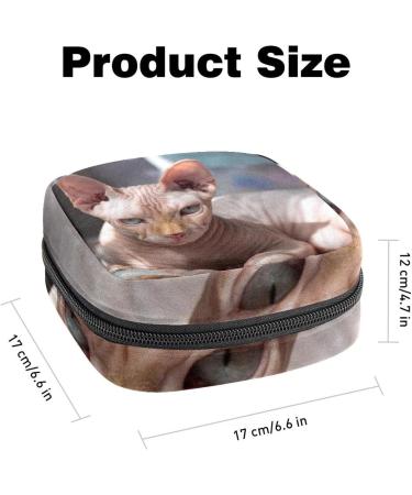 Stylish Women's Napkin Storage Bag - Sphynx Cat Menstrual Cup Pocket | Portable ties for First Period & Feminine Care - Buy Online on GoSupps.com