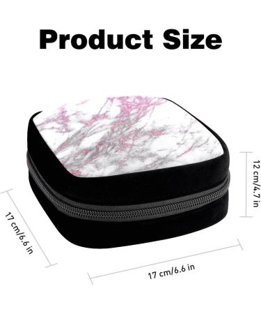 GIAPB Period Bag Sanitary Napkin Storage Pad Holder | Red & White Marble Makeup Pouch - Buy Online on GoSupps.com