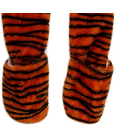 IBLUELOVER Kids Winter Hat Gloves Scarf Set - Brown Tiger Cartoon Animal Hooded 3-in-1 Faux Fur Party Hat & Gloves with Pockets - Buy Online on GoSupps.com