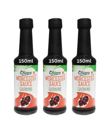 Gluten Free Worcestershire Sauce 3 Pack Bundle Containing Chippa Brand Gluten Free Worcester Sauce 3 x 150ml
