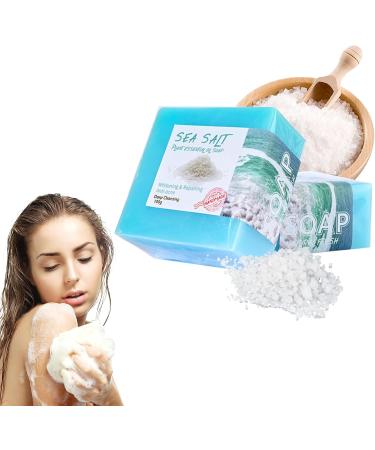 KYSUN Le Naturel Soap Handmade Soap Natural Cleansing Soap Natural Exfoliating Sea Salt Soap Vegan Shower Soap Skin Lightening Soap Face and Body 2 Bars - Buy Online on GoSupps.com