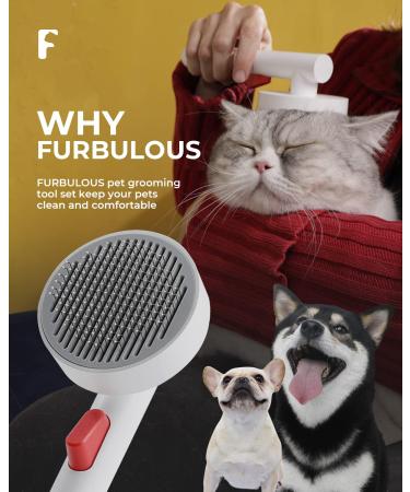 Furbulous Cat Brush & Comb | Effortless Pet Fur Care for Cats Puppies & Rabbits - Buy Online on GoSupps.com