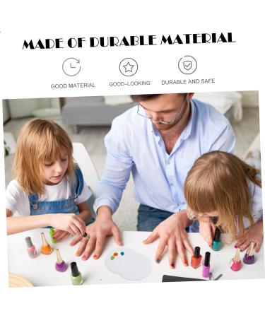 VILLCASE 10pcs Nail Polish Palette Silicone Makeup & Manicure Tray for Nail Art | Round White Nail Stand 9.5x9.5CM - Perfect for Professionals & DIY - Buy Online on GoSupps.com
