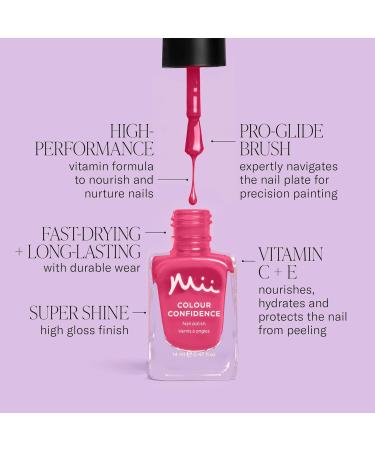 Mii Colour Confidence Quick Dry Nail Polish | Long Lasting Nail Polish & Fast Drying Nail Polish | Nail Strengthening Polish with Nourishing Formula | 14ml Nail Paint | Enchant Baby Pink - Buy Online on GoSupps.com
