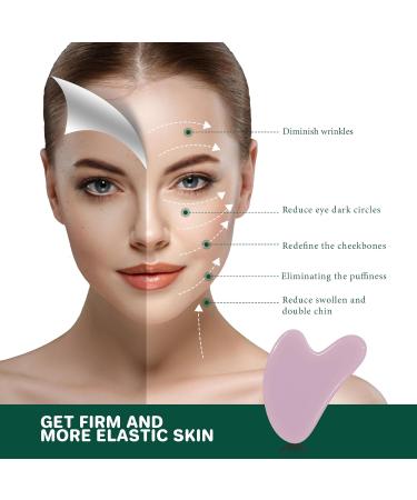 100% Natural Pink Gua Sha Heart Shape Stone for Facial Massage & Skin Care | Beauty Tool for Relaxation & Muscle Relief - Buy Online on GoSupps.com