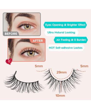 Buy False Eyelashes - Natural Wispy Look C Curl Strip Lashes 10mm Short 0.1MM Thin Band - Siligli Eyelashes 7 Pairs Classic S64 - Buy Online on GoSupps.com