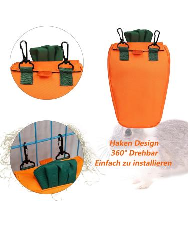 Rabbit Hay Feeder Bag Cute Carrot Guinea Pig Hay Dispenser Hanging Hay Feeder Sack Storage Pouch for Small Animals Chinchilla Bunny Hamster - Buy Online on GoSupps.com