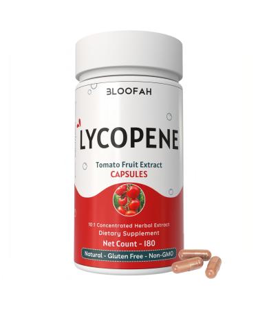 Bloofah Lycopene Tomato Extract 500mg Capsules | Natural Lycopene Rich Herbal Supplement | Naturally-Occurring Carotenoid | 100% Pure, Non-GMO & Gluten Free Formula - 180 Count