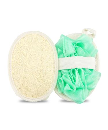 Travel Natural Body Loofah Sponge Mini Loofah Travel Size Loofah Double Sided Eco Organic Loofah Sponge exfoliating with Hand Body Scrub Sponge Loofah Soft Sensitive Skin 2Pcs