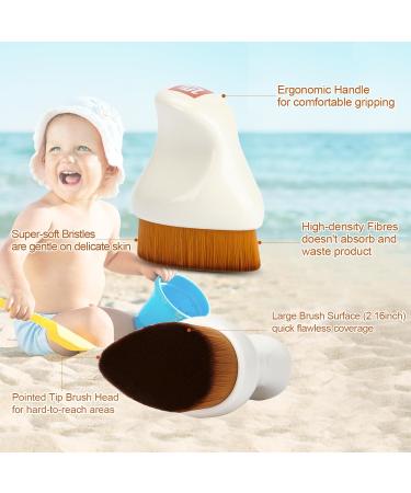 Sunscreen Applicator for Kids & Adults - Sunblock Brush with Protective Case | Beach Essentials (White A - Buy Online on GoSupps.com