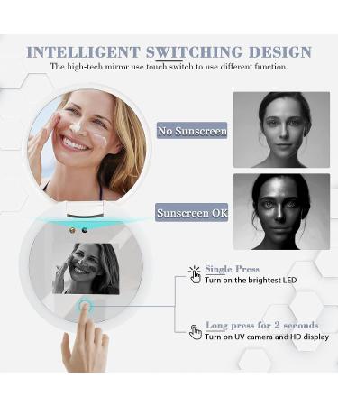 Sunscreen Testing Mirror w/ UV Camera | Skin Care Makeup Mirror with Lights | Sunscreen Detector for Face | LED Sun Protection Mirror - Buy Online on GoSupps.com