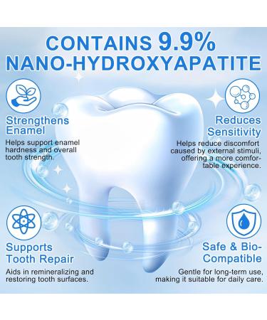 9.9%Hydroxyapatite Toothpaste for Enamel Protection and Tooth Strengthening Hidroxiapatita Toothpaste Whittooth and Repairs Teeth Reduces Sensitivity Natural Peppermint Fresh Breath for Oral Health 2 - Buy Online on GoSupps.com
