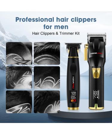 Professional Hair Clippers Set for Men | Cordless Rechargeable Barber Kit with LED Display & USB Charging | Perfect Hair Cutting Gifts (Black - Buy Online on GoSupps.com