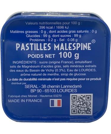 MALESPINE - Lourdes water lozenges mint flavor in souvenir box 100g - Buy Online on GoSupps.com