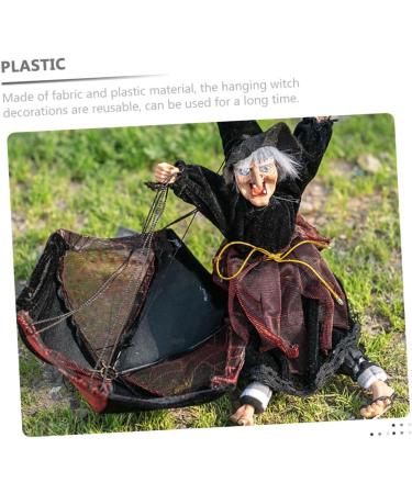 HOMSFOU 3pcs witch gifts glow toys halloween props witch decor Hanging Witch Ornament Halloween Tree Hanging Halloween Party Decor parachute decorate black clothes supplies plastic Without - Buy Online on GoSupps.com