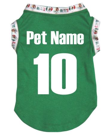 Petitebelle National Theme Dog Shirt (Mexico XXXL) Green 3XL