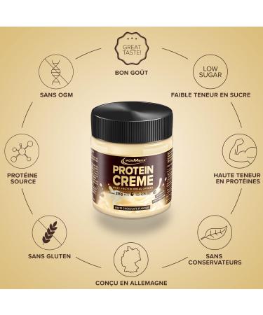 Ironmaxx Protein Creme - White Chocolate 250g | High Protein Low Carb Bread Spread (Pack of 2) | Healthy Diet Snack - Buy Online on GoSupps.com