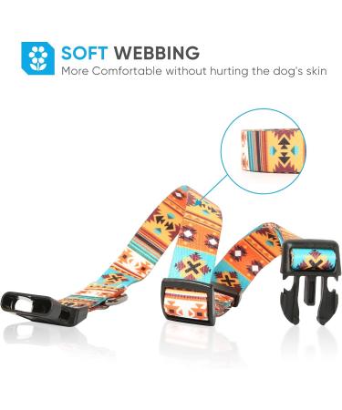 Heele Bohemian Orange Dog Collar | Adjustable Collars for Small & Medium Dogs | Comfortable & Robust | Perfect for Puppies - Length 25-38cm - Buy Online on GoSupps.com