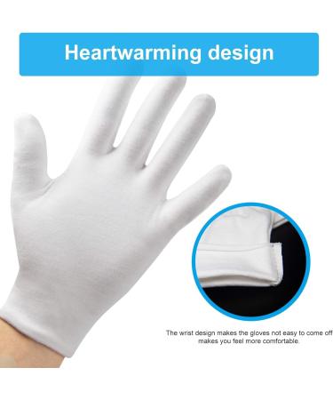 Washable White Cotton Gloves for Eczema and Dry Hands - 20pcs Moisturizing Gloves for Daily Work and Jewelry Inspection | Soft and Breathable - One Size Fits All - Buy Online on GoSupps.com